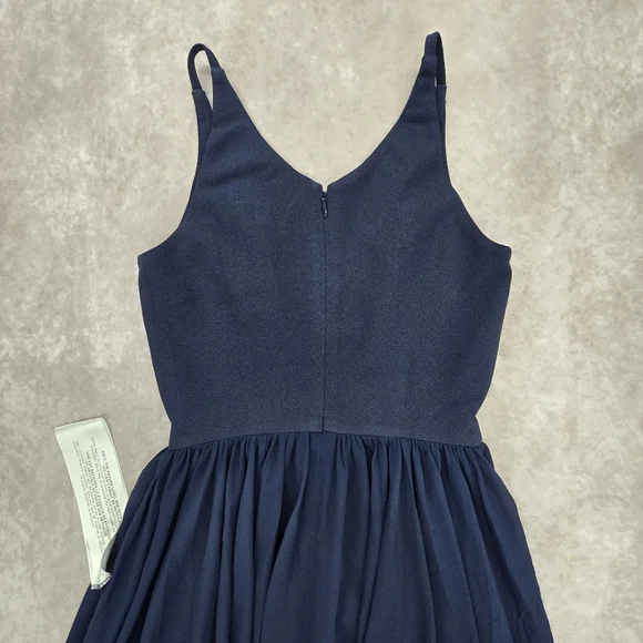 Dress the Population NWOT Alicia Midnight Blue Crepe Bodice Chiffon Dress - Picture 8 of 15
